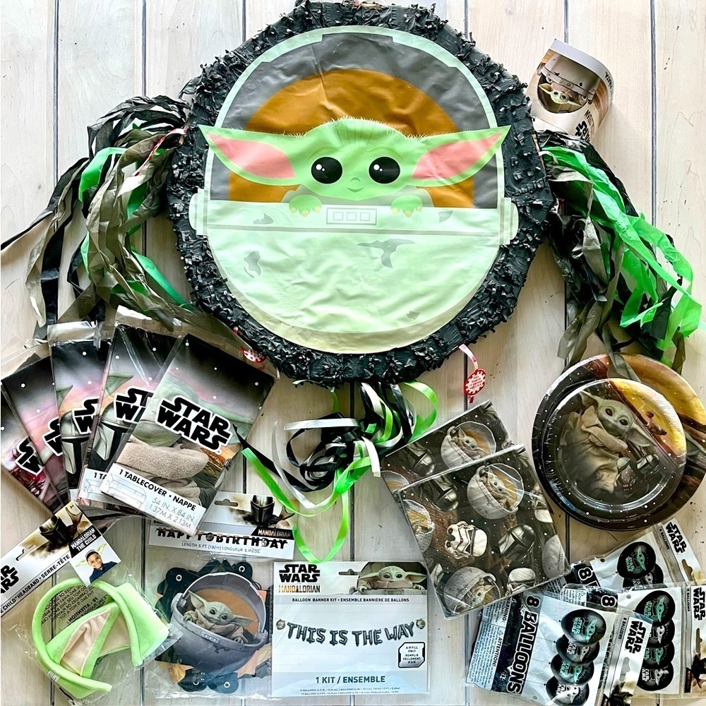 89pc Pinata Party Pack Star Wars Mandalorian Baby Yoda - birthday
